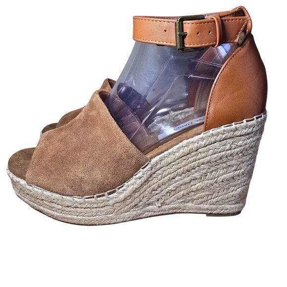 Steve Madden Marina Suede Wedge Espadrilles Ankle Strap Buckle Platform Size 8 - Picture 4 of 8